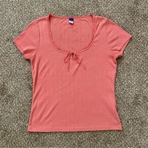 Old Navy tie neck tee